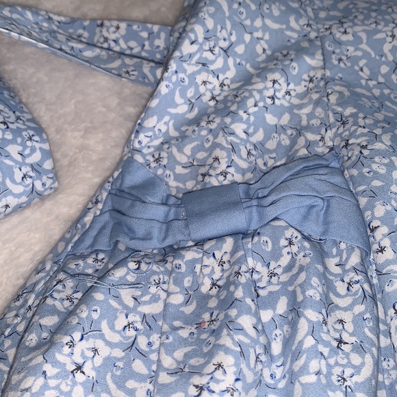 Polly Flinders Blue Floral Dress 18M Ties - Picture 3 of 13